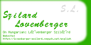 szilard lovenberger business card